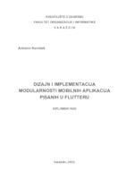 prikaz prve stranice dokumenta Dizajn i implementacija modularnosti mobilnih aplikacija pisanih u Flutteru