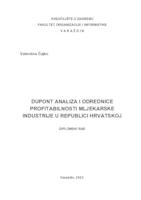 prikaz prve stranice dokumenta DuPont analiza i odrednice profitabilnosti mljekarske industrije u Republici Hrvatskoj