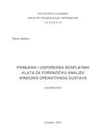 prikaz prve stranice dokumenta Primjena i usporedba besplatnih alata za forenzičku analizu Windows operativnog sustava