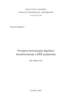 prikaz prve stranice dokumenta Primjena tehnologija digitalne transformacije u ERP sustavima