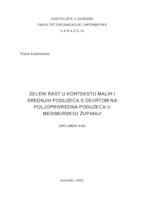 prikaz prve stranice dokumenta Zeleni rast u kontekstu malih i srednjih poduzeća s osvrtom na poljoprivredna poduzeća u Međimurskoj županiji