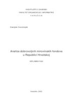 prikaz prve stranice dokumenta Analiza dobrovoljnih mirovinskih fondova u Republici Hrvatskoj