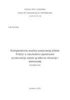 prikaz prve stranice dokumenta Komparativna analiza poslovanja pilane Friščić s rezultatima djelatnosti proizvodnje ostale građevne stolarije i elemenata