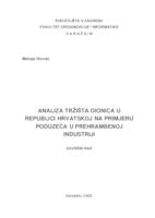 prikaz prve stranice dokumenta Analiza tržišta dionica u Republici Hrvatskoj na primjeru poduzeća u prehrambenoj industriji