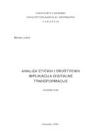 prikaz prve stranice dokumenta Analiza etičkih i društvenih implikacija digitalne transformacije