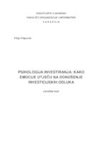 prikaz prve stranice dokumenta Psihologija investiranja: Kako emocije utječu na donošenje investicijskih odluka