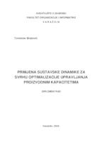 prikaz prve stranice dokumenta Primjena sustavske dinamike za svrhu optimalizacije upravljanja proizvodnim kapacitetima