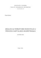 prikaz prve stranice dokumenta Analiza alternativnih investicija u procesu kapitalnog budžetiranja