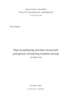 prikaz prve stranice dokumenta Razvoj aplikacije prividne stvarnosti primjenom formalnog modela razvoja