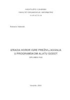 prikaz prve stranice dokumenta Izrada horor igre preživljavanja u programskom alatu Godot