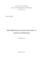 prikaz prve stranice dokumenta Implementacija baze podataka u sustavu MongoDB