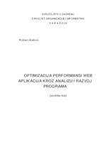 prikaz prve stranice dokumenta Optimizacija performansi Web aplikacija kroz analizu i razvoj programa