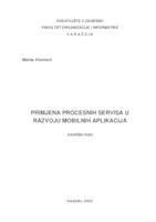 prikaz prve stranice dokumenta Primjena procesnih servisa u razvoju mobilnih aplikacija“