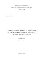 prikaz prve stranice dokumenta Komparativna analiza odabranih telekomunikacijskih poduzeća u Republici Hrvatskoj