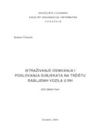 prikaz prve stranice dokumenta Istraživanje osnivanja i poslovanja subjekata na tržištu rabljenih vozila u RH