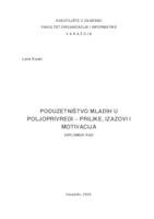 prikaz prve stranice dokumenta PODUZETNIŠTVO MLADIH U POLJOPRIVREDI: PRILIKE, IZAZOVI I MOTIVACIJA