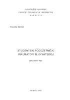 prikaz prve stranice dokumenta Studentski poduzetnički inkubatori u Hrvatskoj