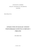 prikaz prve stranice dokumenta Izrada web aplikacije visokih performansi koristeći Symfony i Pimcore