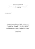 prikaz prve stranice dokumenta Izrada prototipske aplikacije u alatu Flowable za potporu odabranim procesima prodaje