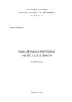 prikaz prve stranice dokumenta Poduzetničke potporne institucije u Europi