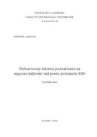 prikaz prve stranice dokumenta Ostvarivanje lokalna posluživača za siguran daljinski rad preko protokola SSH