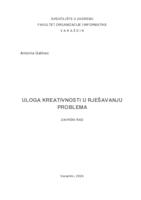 prikaz prve stranice dokumenta Uloga kreativnosti u rješavanju problema