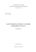 prikaz prve stranice dokumenta Elektroničko učenje u vrijeme pandemije Covid-19