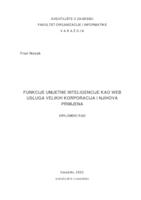 prikaz prve stranice dokumenta Funkcije umjetne inteligencije kao web usluga velikih korporacija i njihova primjena