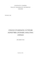 prikaz prve stranice dokumenta Stavovi studenata o etičkim aspektima uporabe analitika učenja