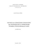 prikaz prve stranice dokumenta Detekcija označenih odgovora na pisanom ispitu primjenom tehnika procesiranja slike