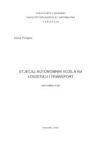 prikaz prve stranice dokumenta Utjecaj autonomnih vozila na logistiku i transport