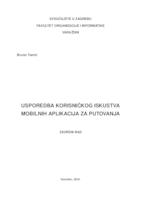 prikaz prve stranice dokumenta Usporedba korisničkog iskustva mobilnih aplikacija za putovanja