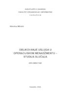 prikaz prve stranice dokumenta Oblikovanje usluga u operacijskom menadžmentu - studija slučaja