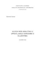 prikaz prve stranice dokumenta Uloga web analitika u upravljanju odnosima s klijentima