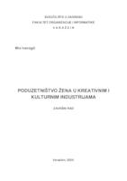 prikaz prve stranice dokumenta Poduzetništvo žena u kreativnim i kulturnim industrijama