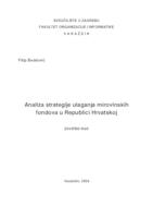 prikaz prve stranice dokumenta Analiza strategije ulaganja mirovinskih fondova u Republici Hrvatskoj