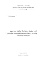 prikaz prve stranice dokumenta Uporaba jezika Decision Model and Notation za modeliranje odluka i pravila