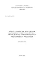 prikaz prve stranice dokumenta Pregled primjenjivih oblika monetizacije odabranog tipa programskih proizvoda