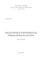 prikaz prve stranice dokumenta Analiza kriterija konvergencije na primjeru Republike Hrvatske