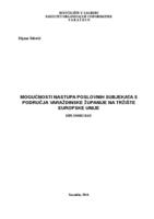 prikaz prve stranice dokumenta Mogućnosti nastupa poslovnih subjekata s područja Varaždinske županije na tržište Europske unije